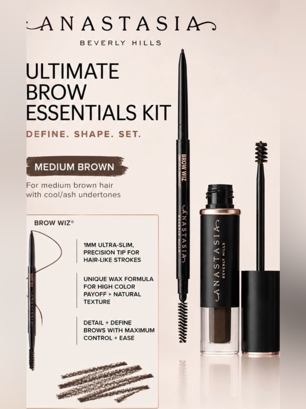 Anastasia Brow kit- full size Brow Wiz & full size Volumizing Tinted Brow Gel